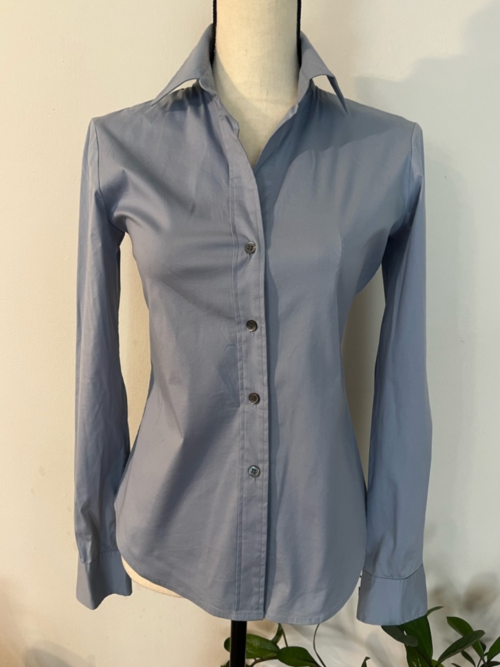 Theory Slim-Fit Steel Blue Button-Down Shirt